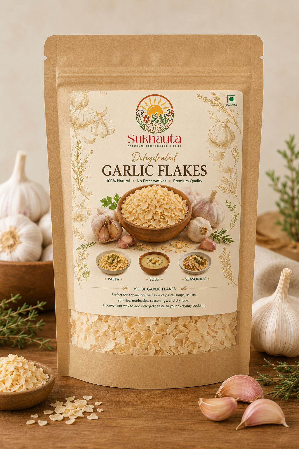 Sukhauta Dehydrated Ginger Flakes | 100% Natural