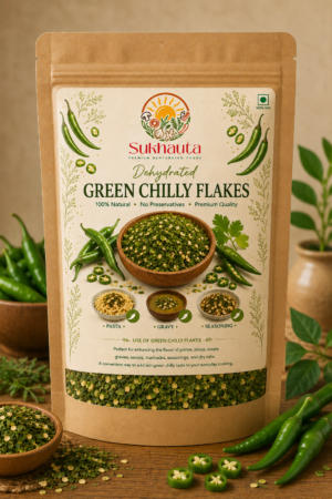 Sukhauta Dehydrated Green Chilly Flakes - Premium