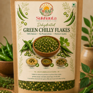 Sukhauta Dehydrated Green Chilly Flakes | Natural